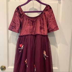 Mini boden short sleeves velvet dress size 7-8